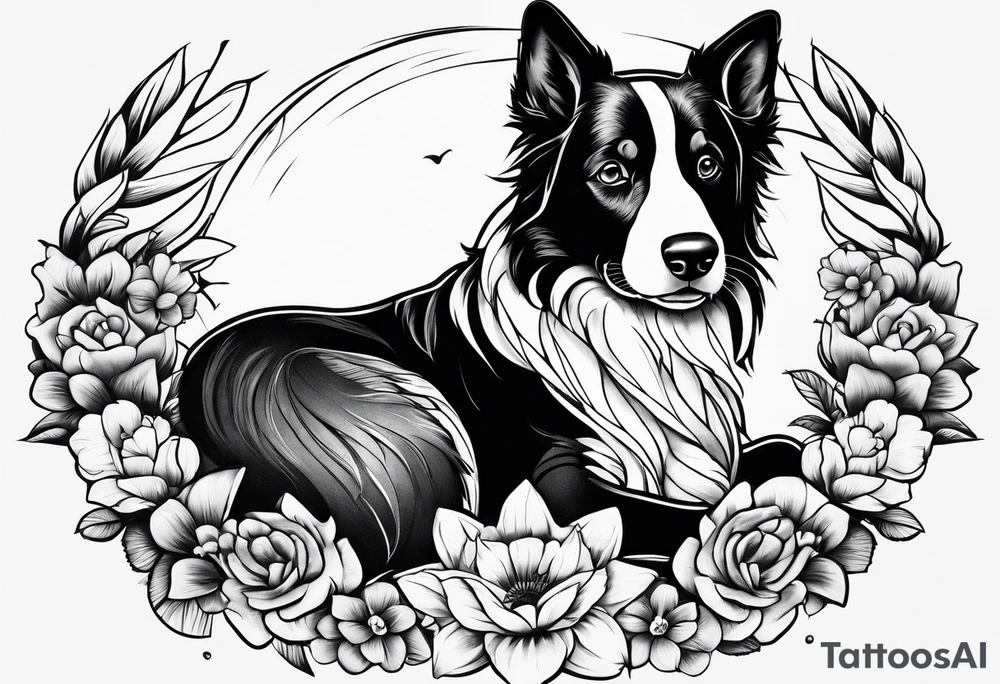 Muay Thai and a border collie and a Siamese cat tattoo idea