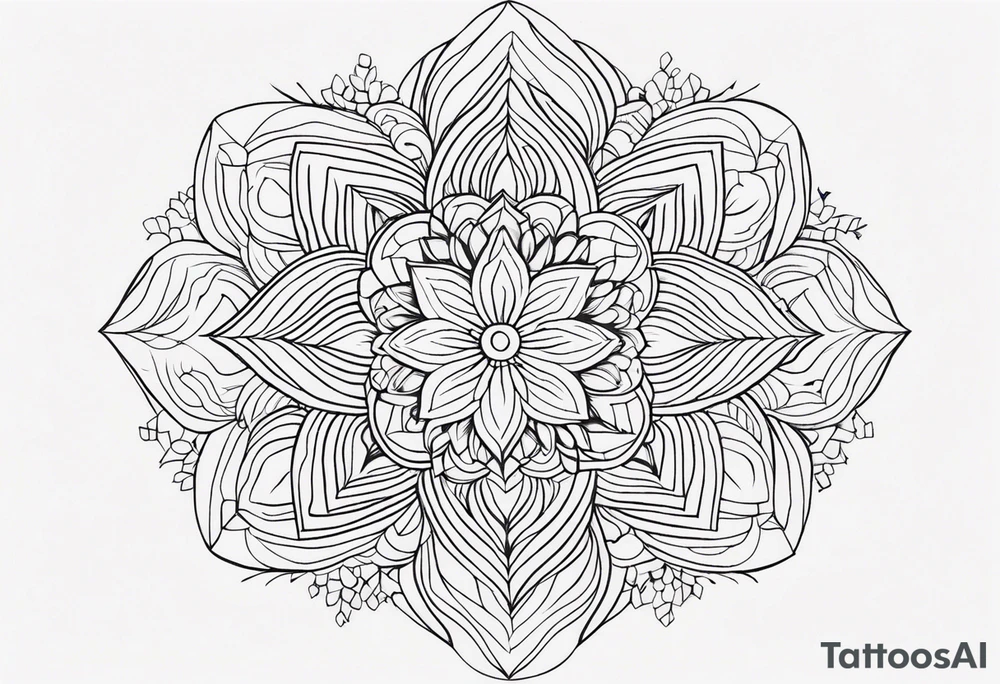 line art, mandala, minimalist tattoo idea