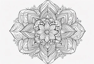 line art, mandala, minimalist tattoo idea