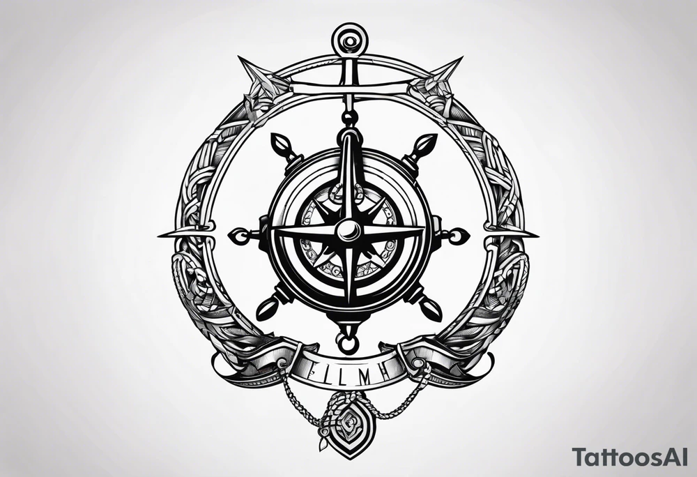 half anchor half helm
simple tattoo idea