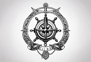 half anchor half helm
simple tattoo idea