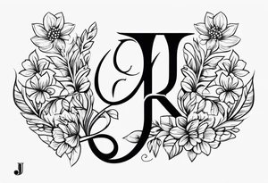 J and R simple initial tattoo of kids initials tattoo idea