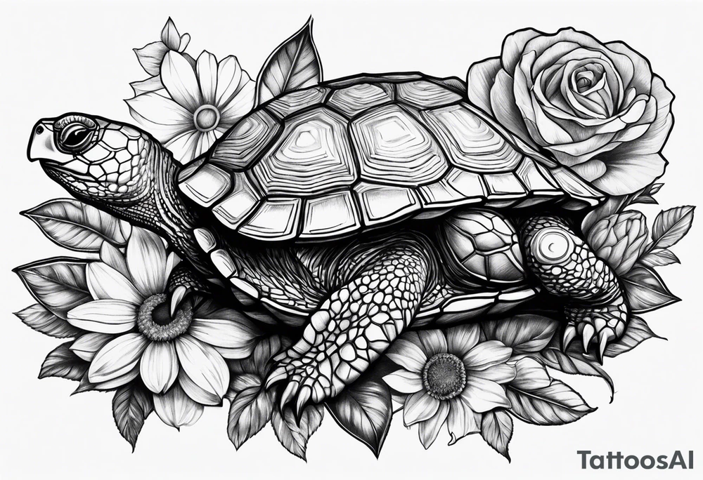 Tournesol,  Fleur roses , Caméra, tortle tattoo idea