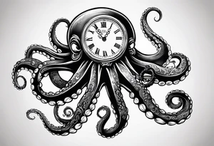 Octopus, pocket watch tattoo idea