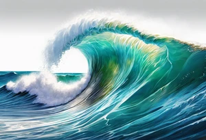 wave  "come what may" written underneath in cursive outside forearm tattoo idea