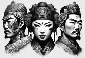 The Japanese say you have three faces. The first face, you show to the world. The second face, you show to your close friends and your family. The third face, you never show anyone. tattoo idea