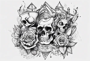 A part of fancy house tattoo idea