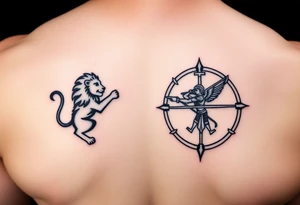 Leo zodiac sign and Sagittarius together tattoo idea