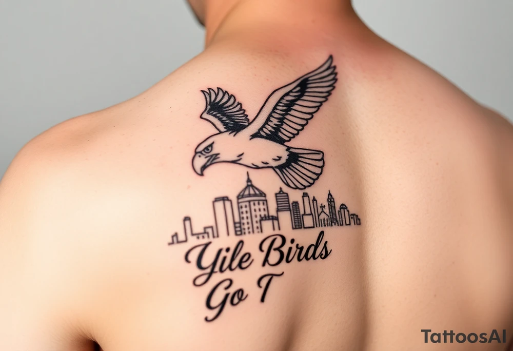 On upper bicep 
Philadelphia Eagle classic bird flying over Philadelphia city skyline with the words Go Birds under it tattoo idea