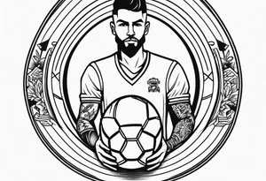old school tattoo, of a footballer tattoo idea