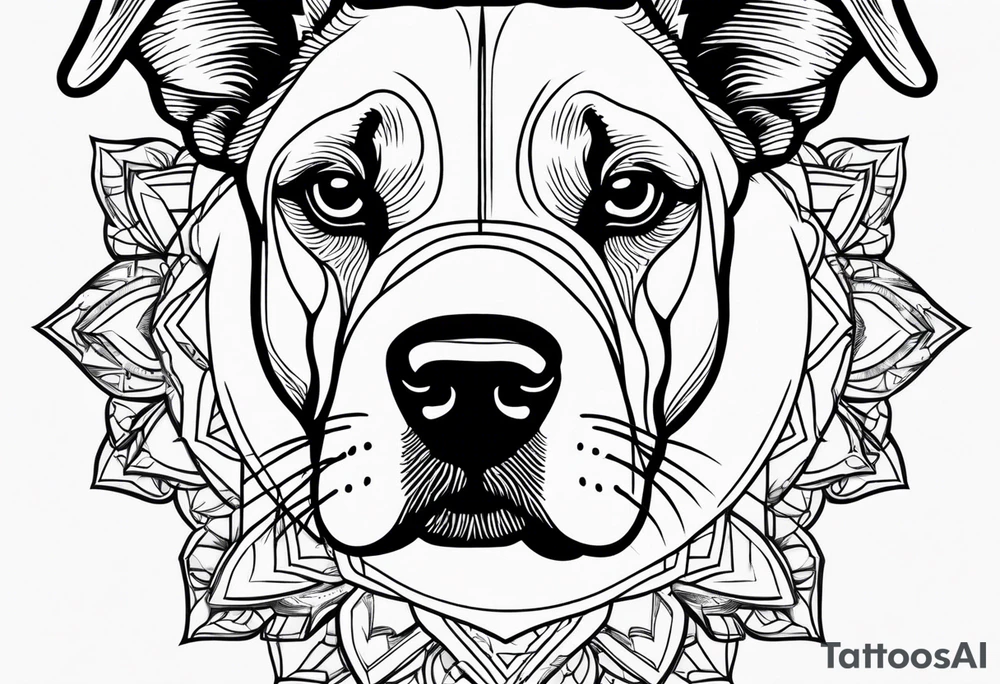 Create a small tattoo with my dogs face in the center of his paw tattoo idea