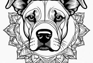 Create a small tattoo with my dogs face in the center of his paw tattoo idea