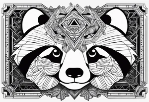 Moth, panda, geometry, clouds tattoo idea
