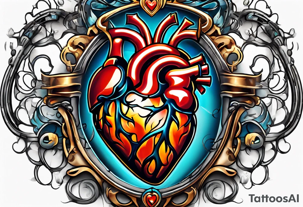 AI Tech heart tattoo idea