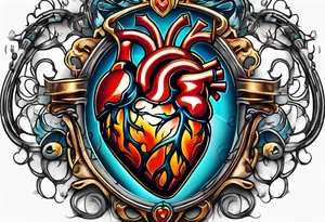 AI Tech heart tattoo idea