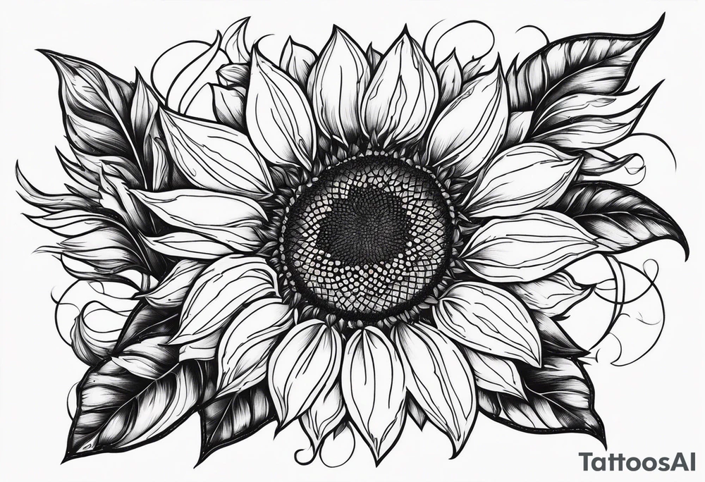 Sunflower corner tattoo idea