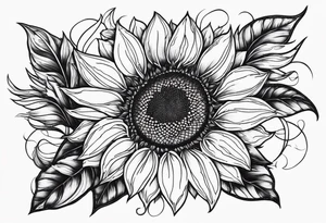 Sunflower corner tattoo idea