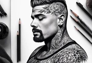 man with multiple voices in his head turning into a river tattoo idea