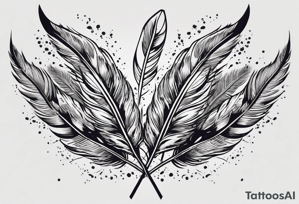 The tattoo begins on the left arm, at the elbow, where feathers are flying under the action of the wind towards the left hand. These feathers share the air space with branches that have leaves, and both elements move together up the left arm. As they approach the shoulder, some lightning appears between them. At this point, the feathers start to converge toward the left chest, where a vortex of energy reveals the head of an owl. The branches converge toward the left side of the back, passing over the shoulder. On the left side of the back, there is a dense, psychedelic element representing the energy of life's creation, with references to the earth, element, and planet. There is also a clay house in this area. tattoo idea