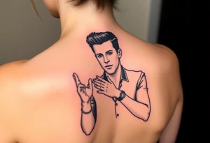 Rick Astley Never Gonna Give You Up Shaking Hands Left to Right Dance Pose tattoo idea