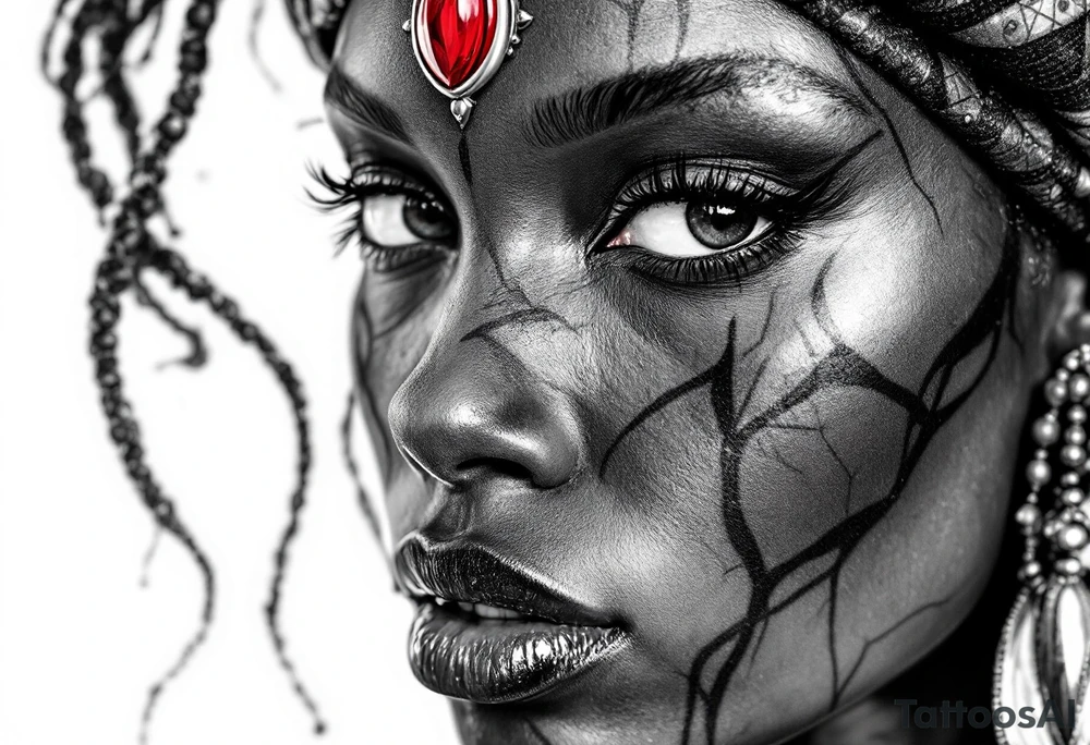 Black African goddess. realisim tattoo idea