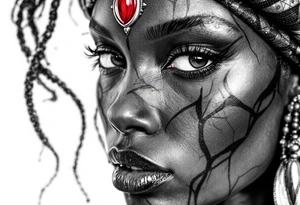 Black African goddess. realisim tattoo idea