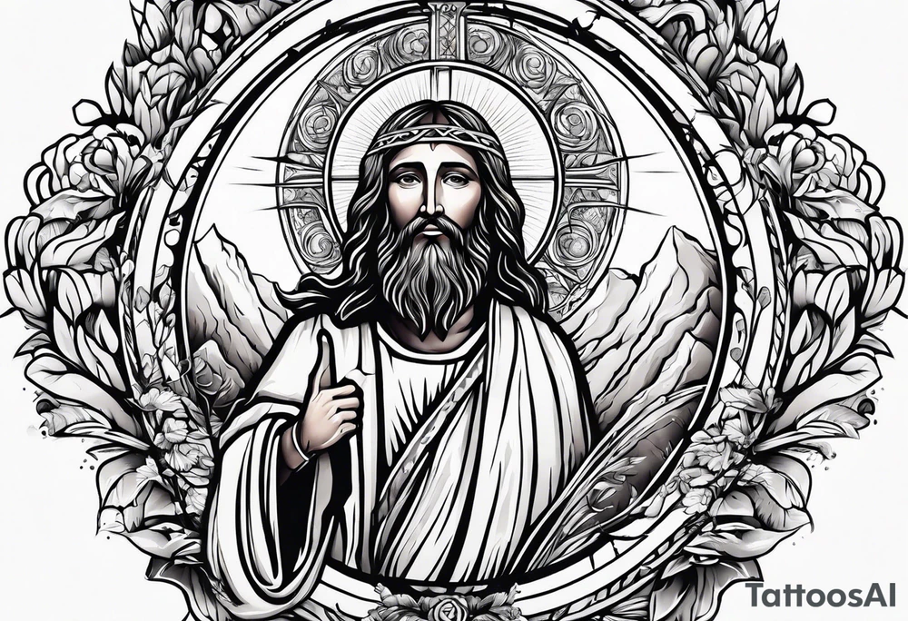 Jesus Christ at the right hand of the Father tattoo idea