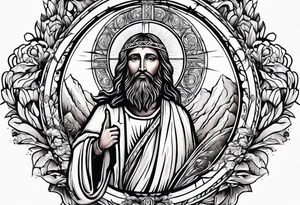 Jesus Christ at the right hand of the Father tattoo idea
