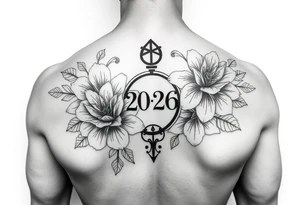 Pretty flowers with 8/20/65 included and leo sign tattoo idea