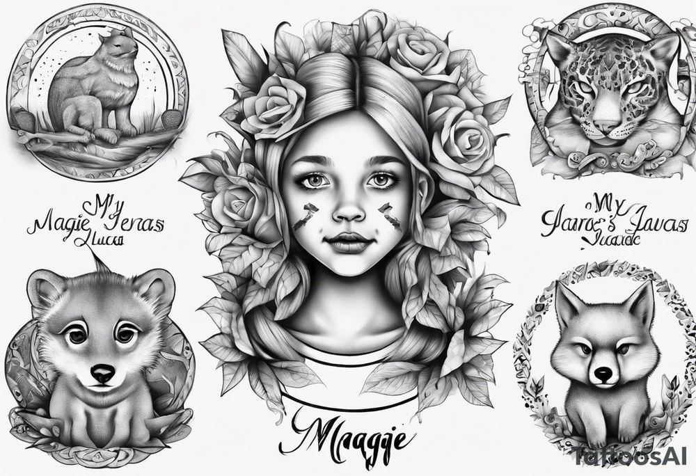 My children's names Maggie and Lucas tattoo idea