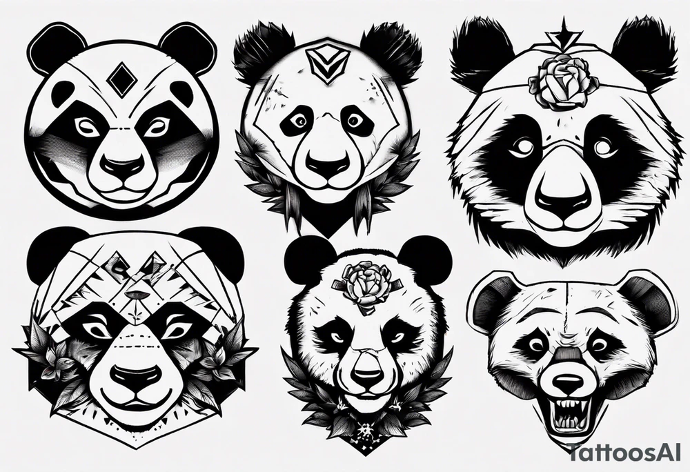 Punk Rock Panda tattoo idea