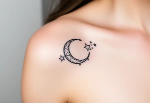 Stars and moon tattoo idea