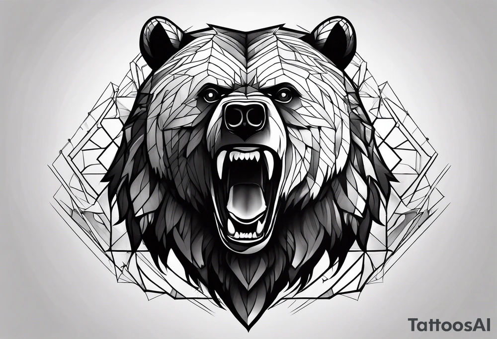 angry bear tattoo idea