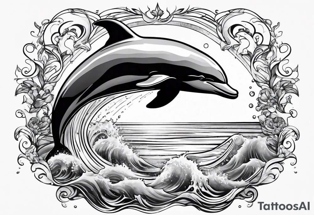 dolphin jumping out of water tattoo idea