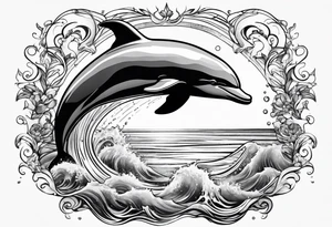 dolphin jumping out of water tattoo idea