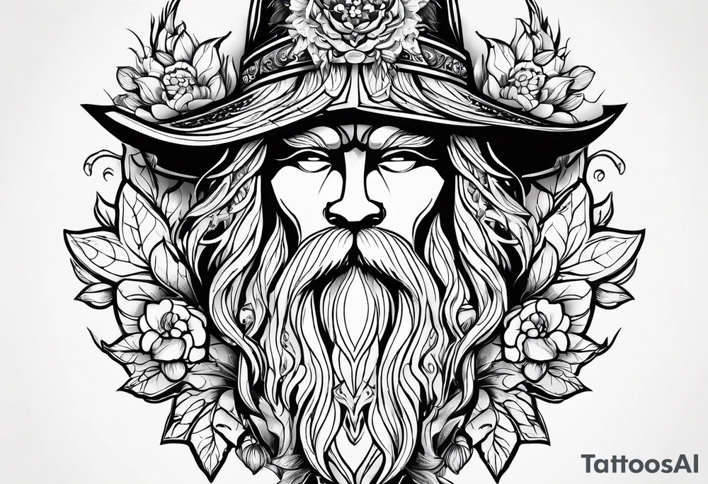 The name “odin” in script cursive writing with April birth flowers placed nicely through it and a dogs nose print at the end tattoo idea