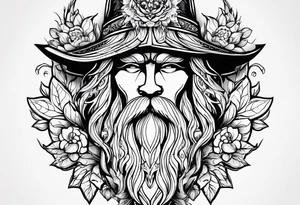 The name “odin” in script cursive writing with April birth flowers placed nicely through it and a dogs nose print at the end tattoo idea