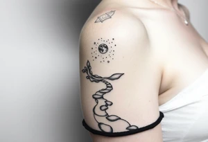 Pathway to earth 
scene leading to the cosmos tattoo idea
