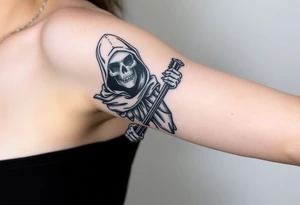 full sleeve grim reaper tattoo idea