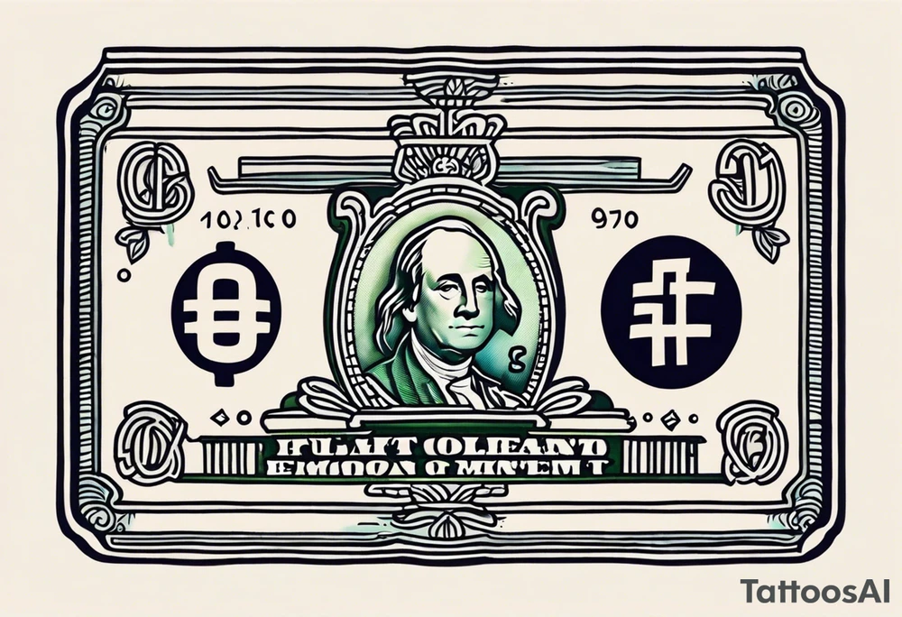 cute money tattoo idea