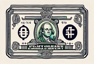cute money tattoo idea