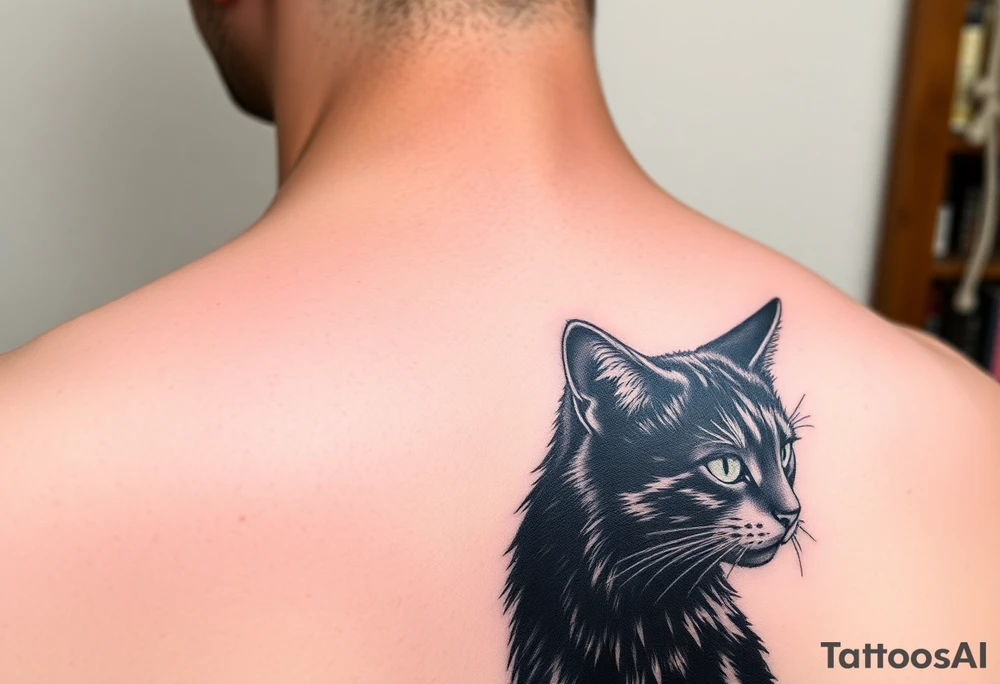 black cat tattoo idea