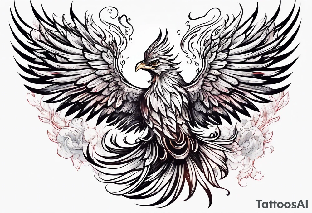 phoenix coming up out of a funeral pyre tattoo idea