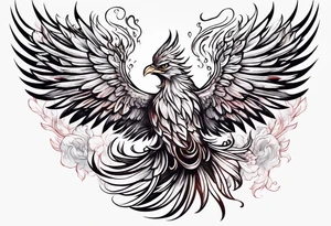 phoenix coming up out of a funeral pyre tattoo idea