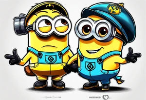 Minion powerpuff girls tattoo idea