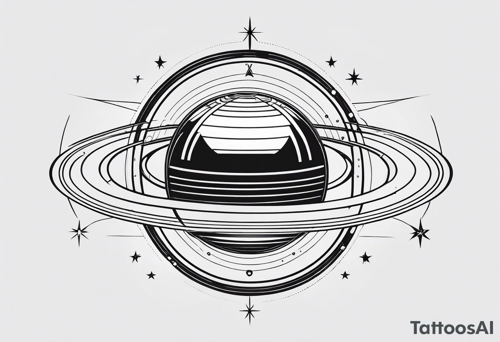 geometric representation of saturn tattoo idea