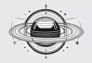 geometric representation of saturn tattoo idea