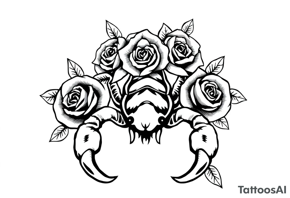 Scorpion with roses tattoo idea