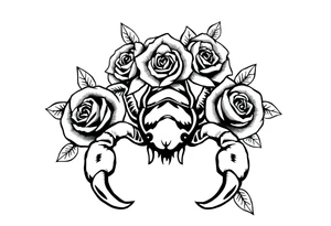 Scorpion with roses tattoo idea