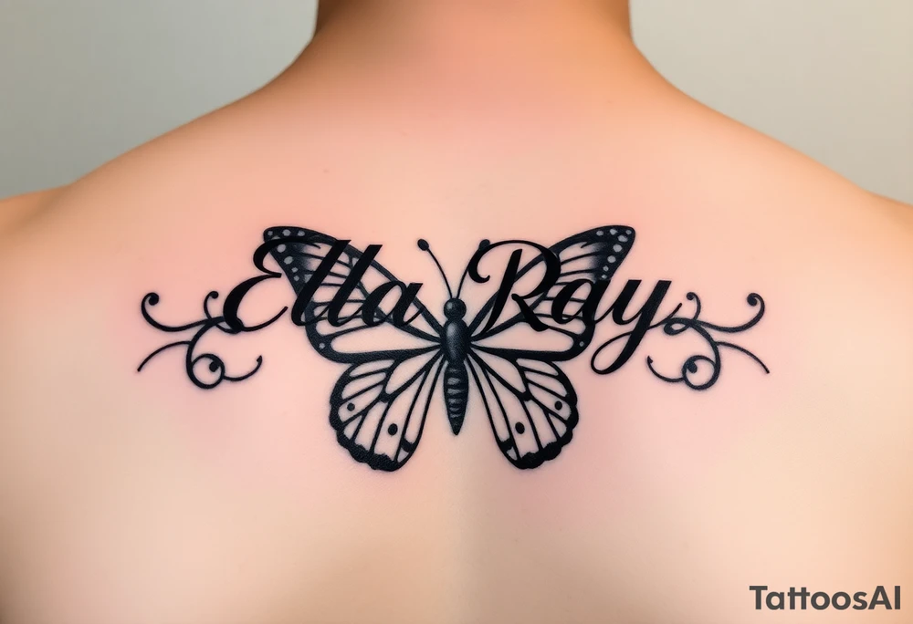 name 
EllaRay with a butterfly tattoo idea
